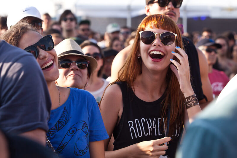 Crowd of people at Lollapalooza music festival in Chicago